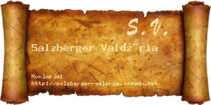 Salzberger Valéria névjegykártya